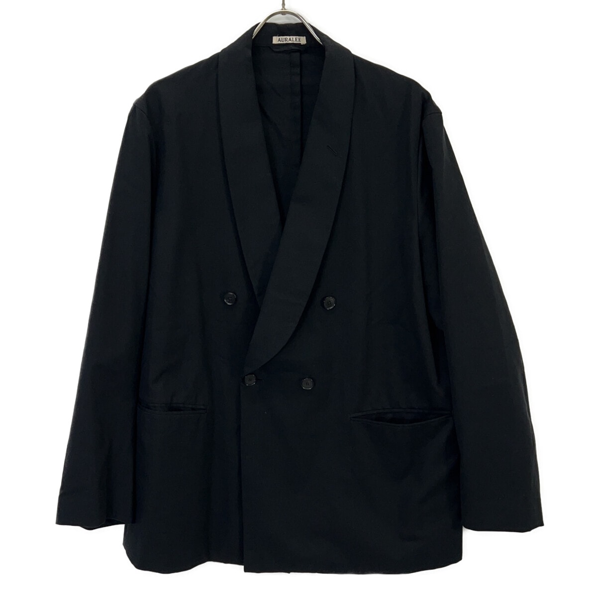 オーラリー A21AJ01CW SUPER FINE WOOL COTTON TWILL ショールカラー ダブルジャケット 4