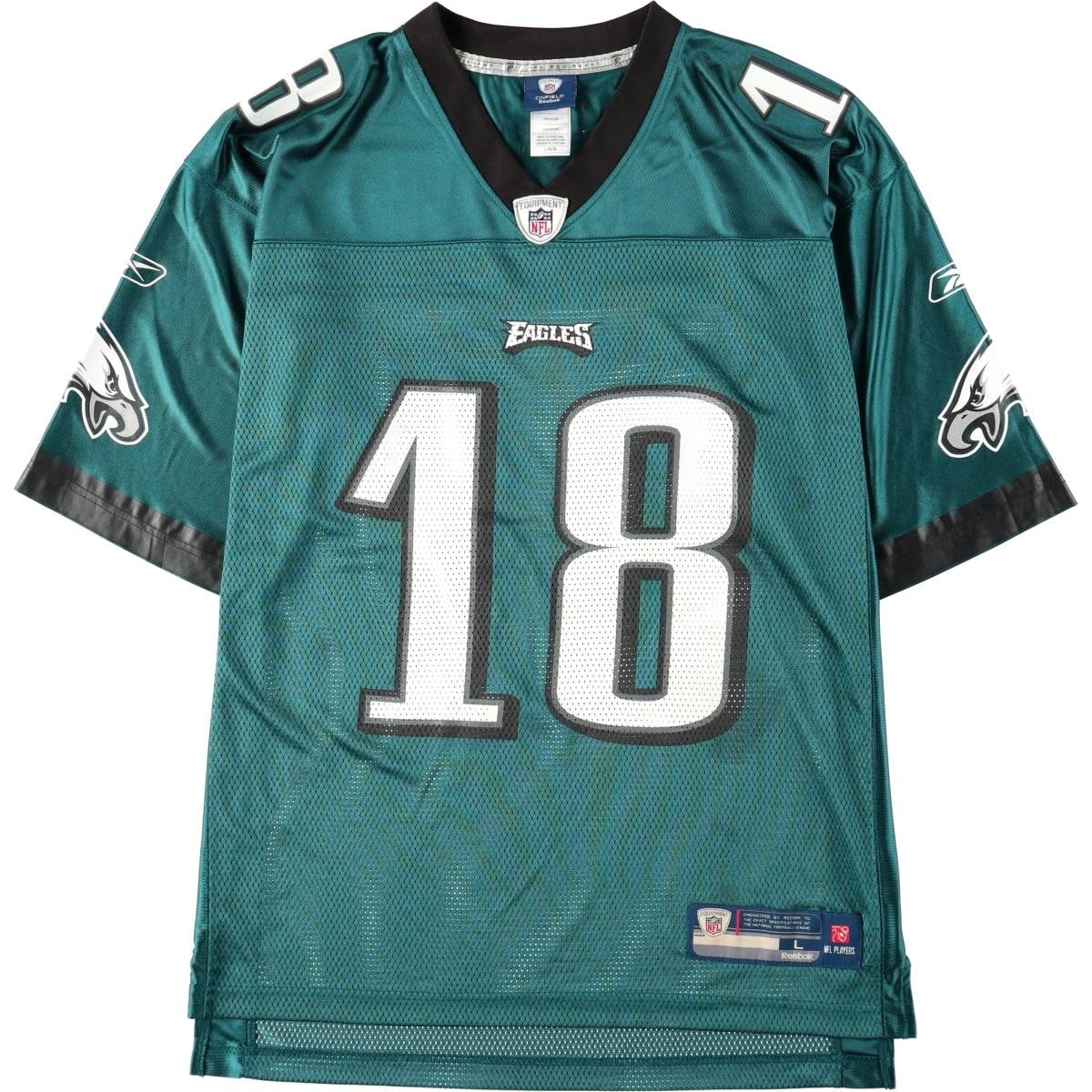 古着 リーボック Reebok NFL PHILADELPHIA EAGLES フィラデルフィアイーグルス メッシュ Vネック フットボール七分袖Tシャツ メンズL相当/eaa662623