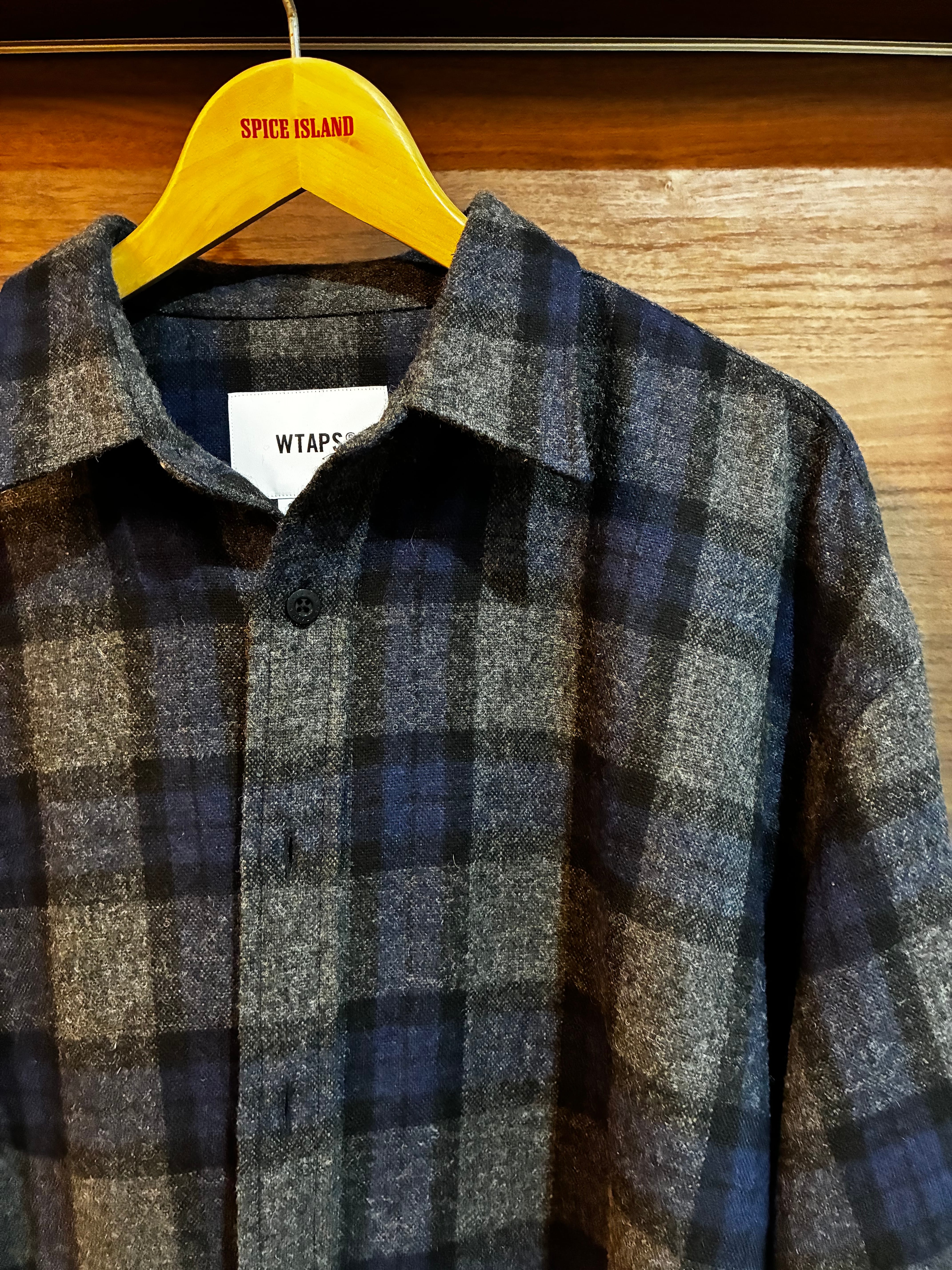 WTAPS TXT 01 / LS / WOPL. Tweed. Textile. OF "Navy"