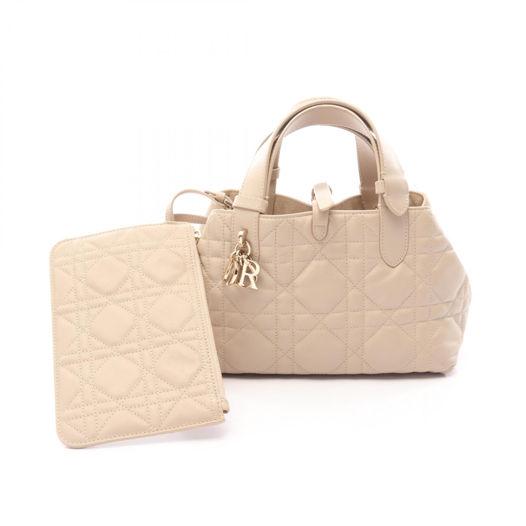 ディオール Dior Dior Toujours バッグ スモール ハンドバッグ バッグ レザー レディース ベージュ系 【中古】