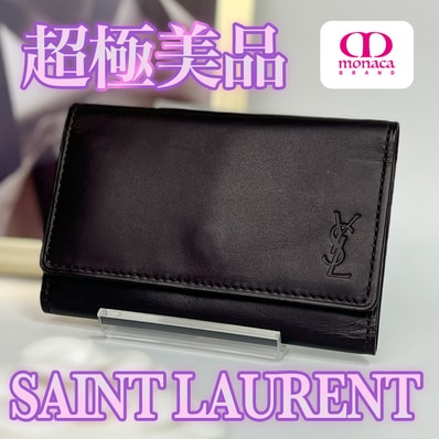 超極美品 SAINT LAURENT 5連キーケース ゴールド金具 ブラウン レディース メンズ