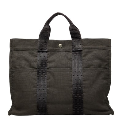 エルメス エールラインMM トートバッグ グレー キャンバス レディース HERMES 【中古】