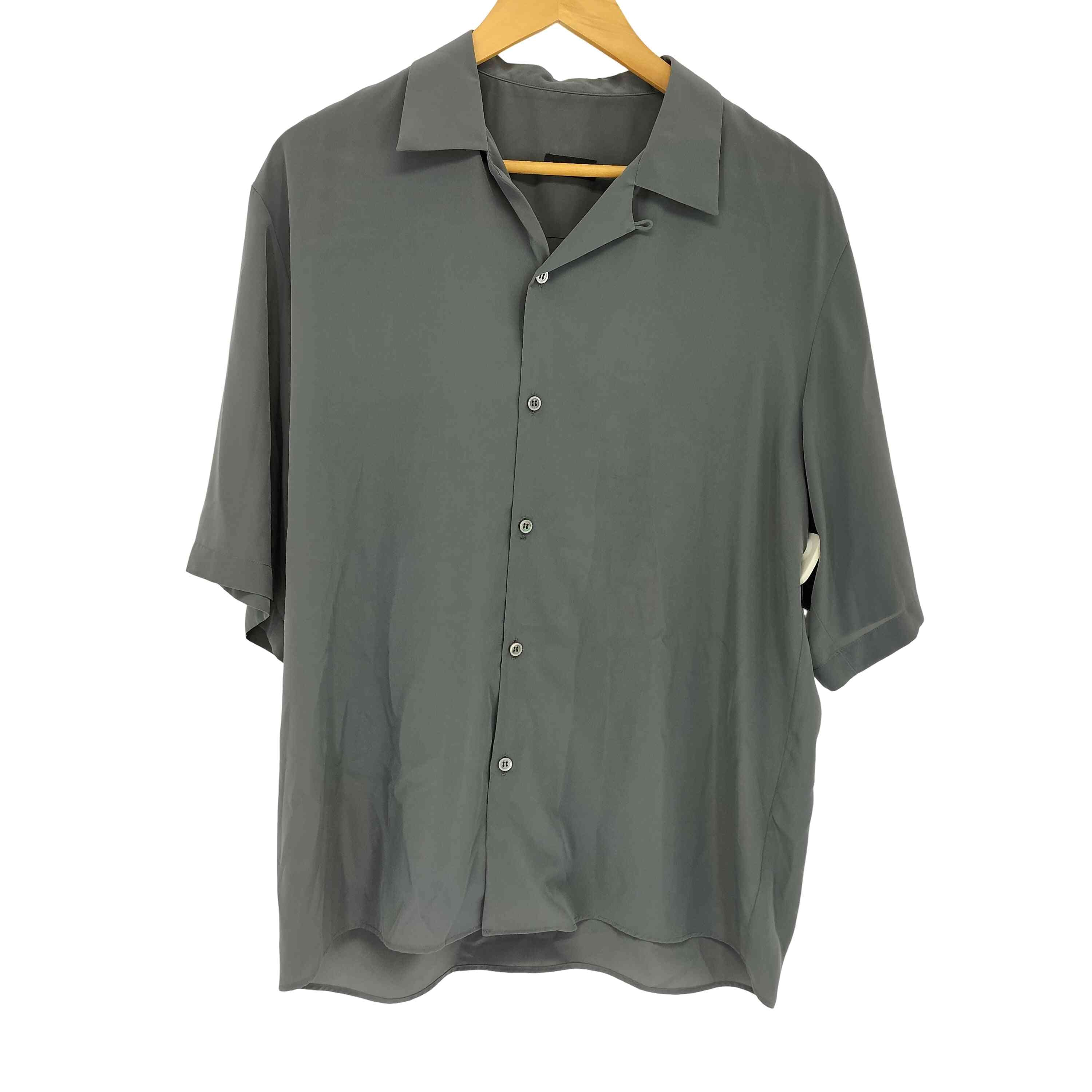 24AW RAYON ROSE JACQUARD BIG SHIRT BLACK×CHARCOAL【1139761190596】