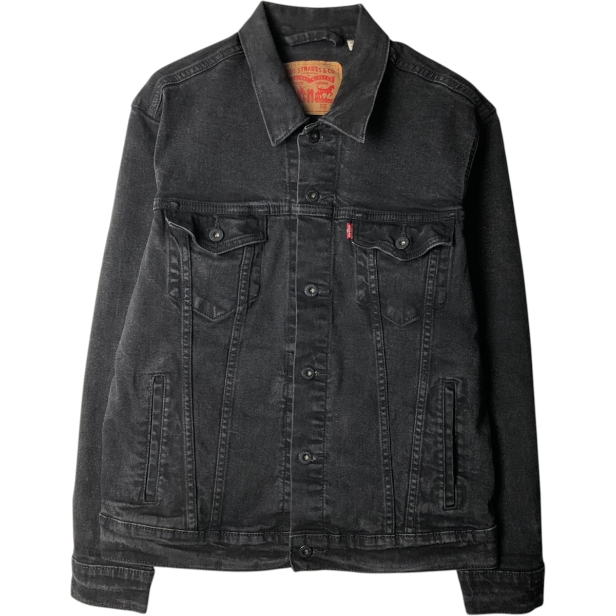 古着 リーバイス Levi's ブラック デニムジャケット Gジャン メンズM相当/eaa630183