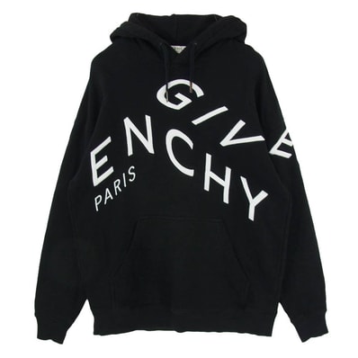GIVENCHY ジバンシィ 21SS BMJ07G30AF エンブロイダリー ロゴ刺繍 プルオーバー パーカー ブラック系 S【中古】