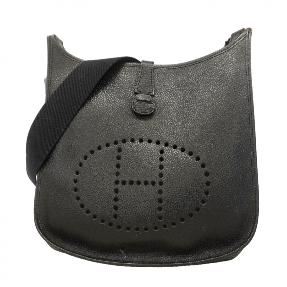 ★最終価格【6gc2532-h】エルメス ショルダーバッグ エヴリン1PM アルデンヌ ブラック ゴールド金具 □B刻印【中古】レディース