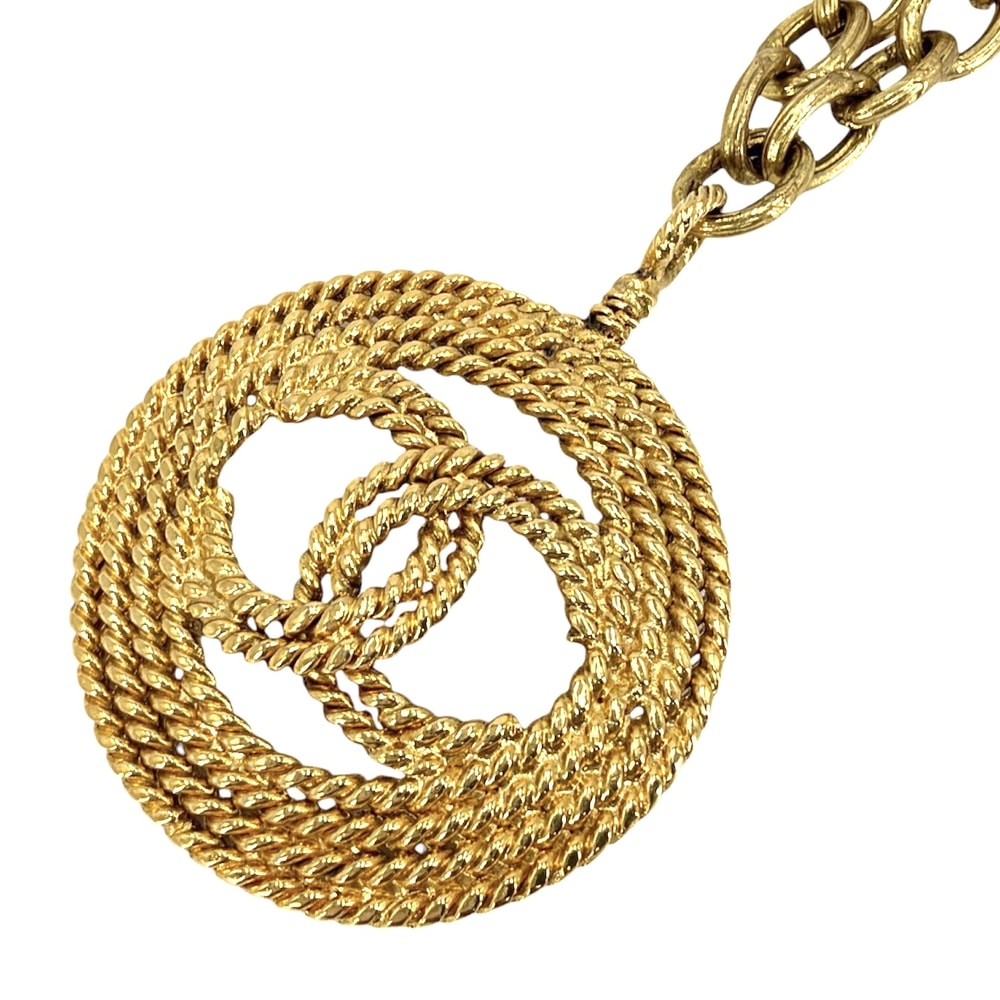 CHANEL シャネル ネックレス ココマーク サークル アクセサリー GP 23 ゴールド レディース 約105g 美品 1988年【中古品】