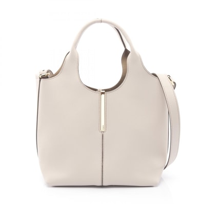 トッズ TOD'S ショッピング トートバッグ ミニ 2WAY トートバッグ バッグ レザー レディース ベージュ系 【中古】