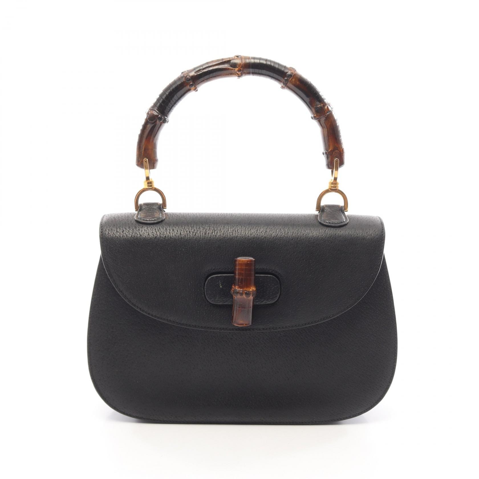 グッチ GUCCI バンブー ハンドバッグ バッグ レザー レディース ブラック系 99・000・0633 【中古】