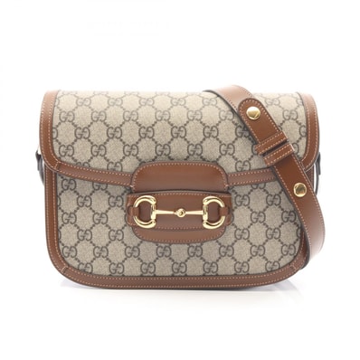 グッチ GUCCI ホースビット 1955 GGスプリーム ショルダーバッグ バッグ PVCコーティングキャンバス レザー レディース ベージュ系 / ブラウン系 60220492TCG8563 【新品】