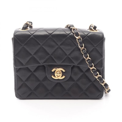 シャネル CHANEL ミニマトラッセ ショルダーバッグ バッグ ラムスキン(羊革) レディース ブラック系 【中古】
