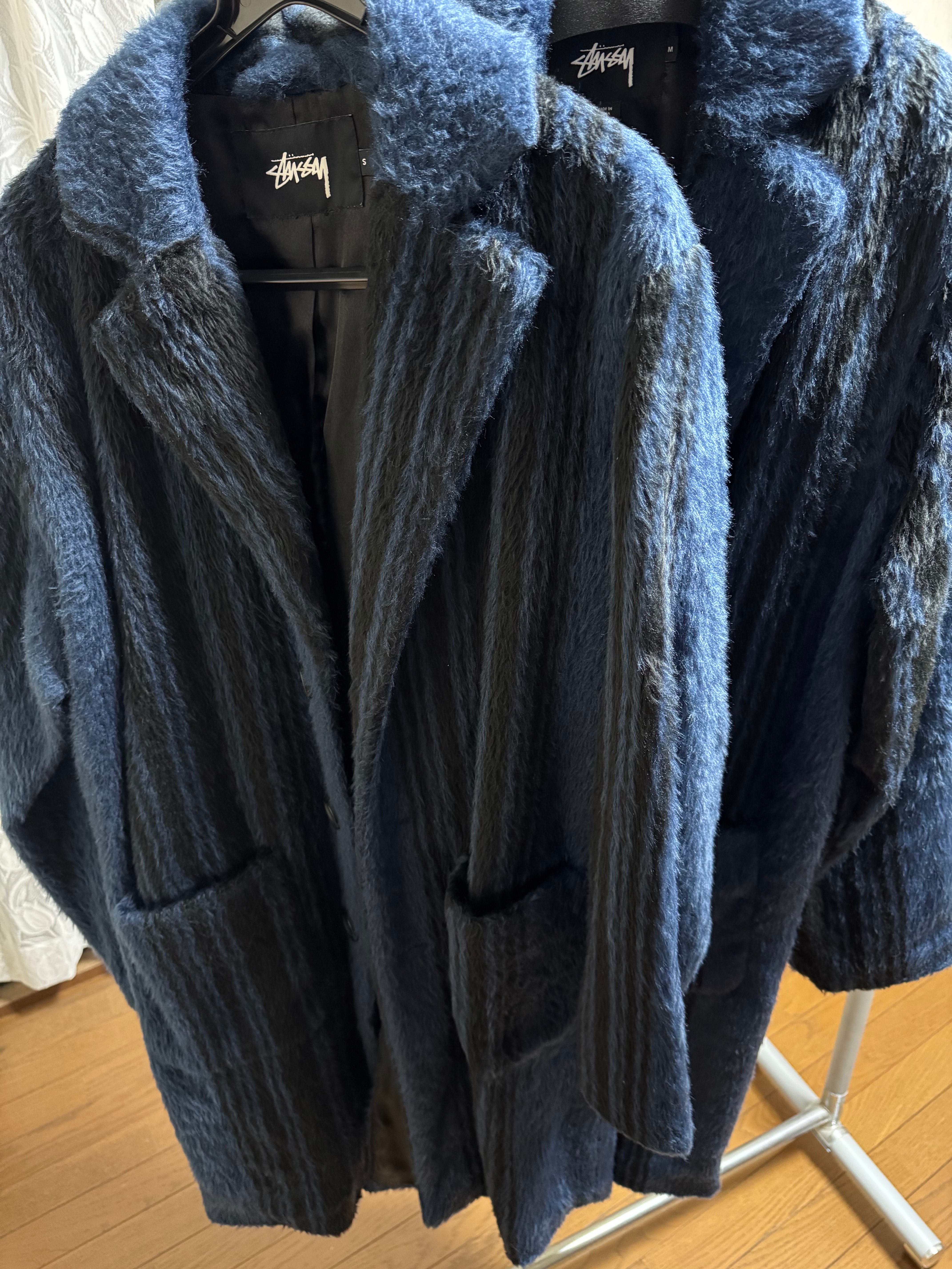 Stuusy Stripe Overcoat "Navy"