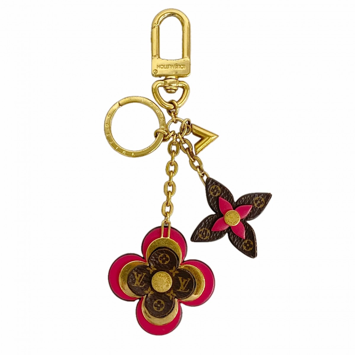 【美品 鑑定済】ルイヴィトン キーホルダー カラーライン モノグラム ブラウン C (やや傷や汚れあり)】【6fa1897-k】ルイヴィトン キーホルダー