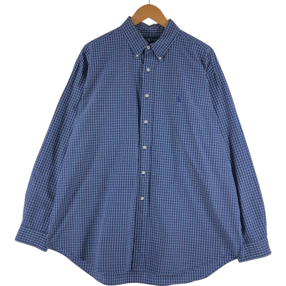 古着 ラルフローレン Ralph Lauren BLAKE 長袖 ボタンダウンチェックシャツ メンズXL相当/eaa533617