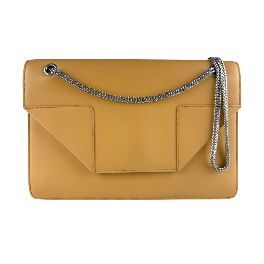 サンローラン SAINT LAURENT ショルダーバッグ ベティ レザー/メタル ベージュ/シルバー レディース【中古】 z10249