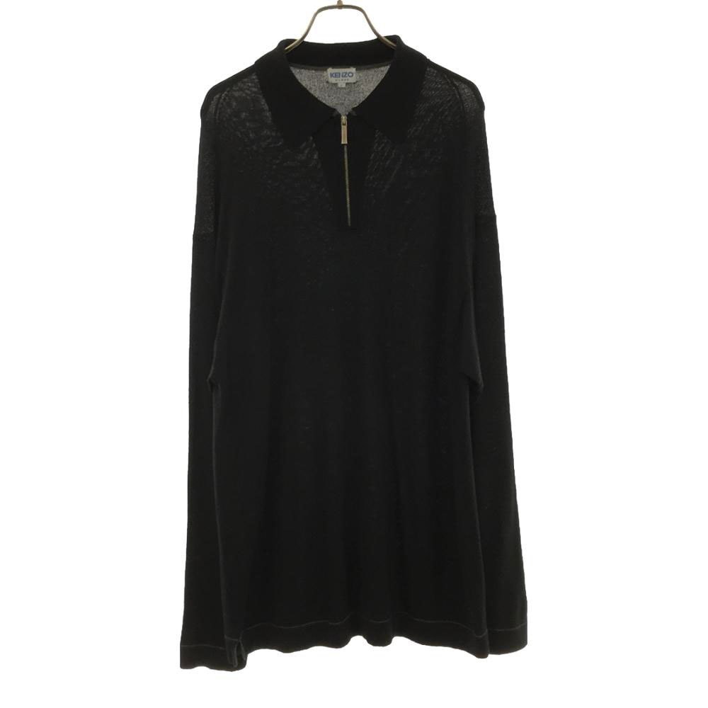 KENZO HOMME ケンゾーオム 90s オールド 長袖 ハーフジップ セーター F ブラック ニット