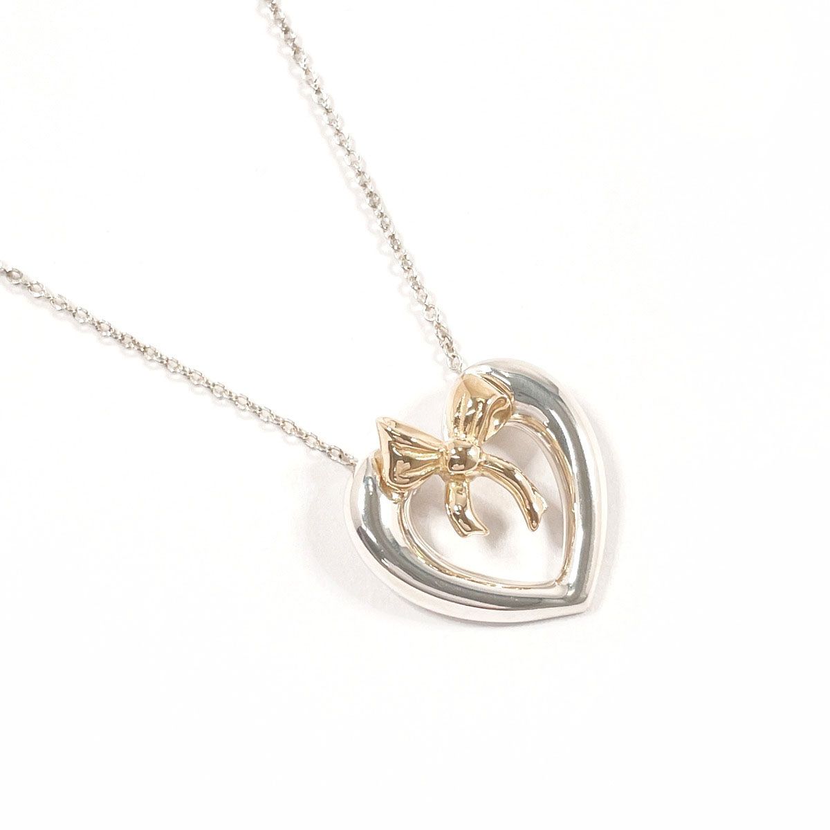 ティファニー ネックレス ハート リボン   シルバー