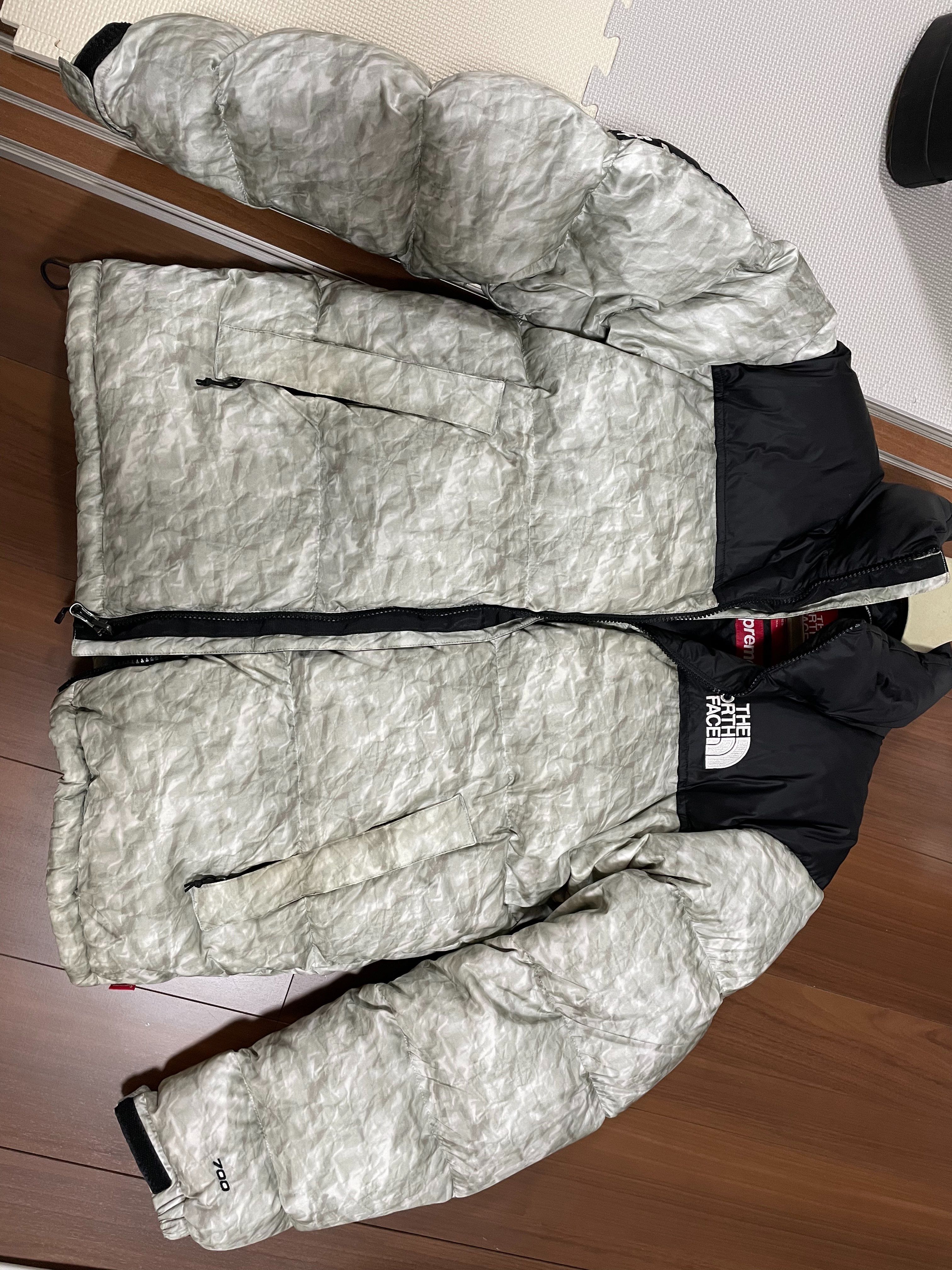 Supreme x The North Face Nuptse Jacket "White Paper Print"