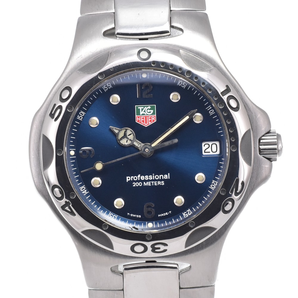タグホイヤー TAG HEUER WL1112 キリウム デイト ブルー クォーツ メンズ 良品 保証書付き 腕時計 D#149843