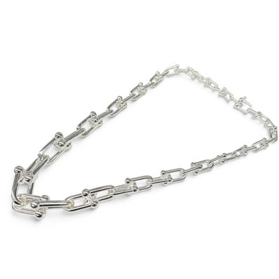 TIFFANY 極美品 ティファニー ハードウェア グラジュエイテッド リンク ネックレス シルバー SV925 107.6g チョーカー Aランク 中古 鑑定済 ティファニーアクセ【定価726,000円】