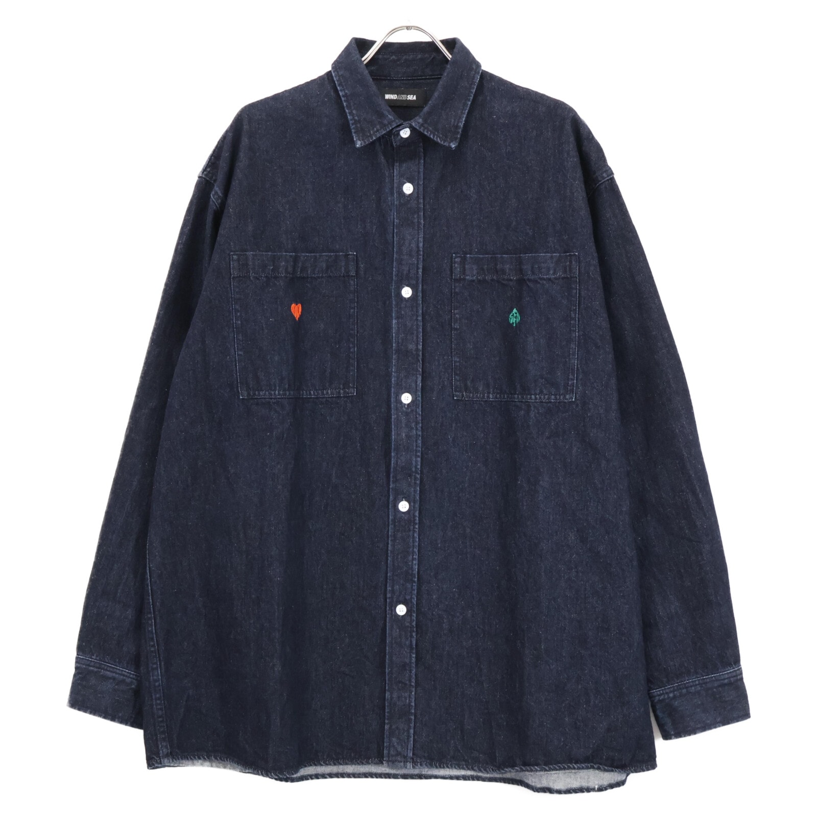 ウィンダンシー WDS-CLC-2-01 ｲﾝﾃﾞｨｺﾞ ﾃﾞﾆﾑ 刺繍 ｼｬﾂ Ｌ