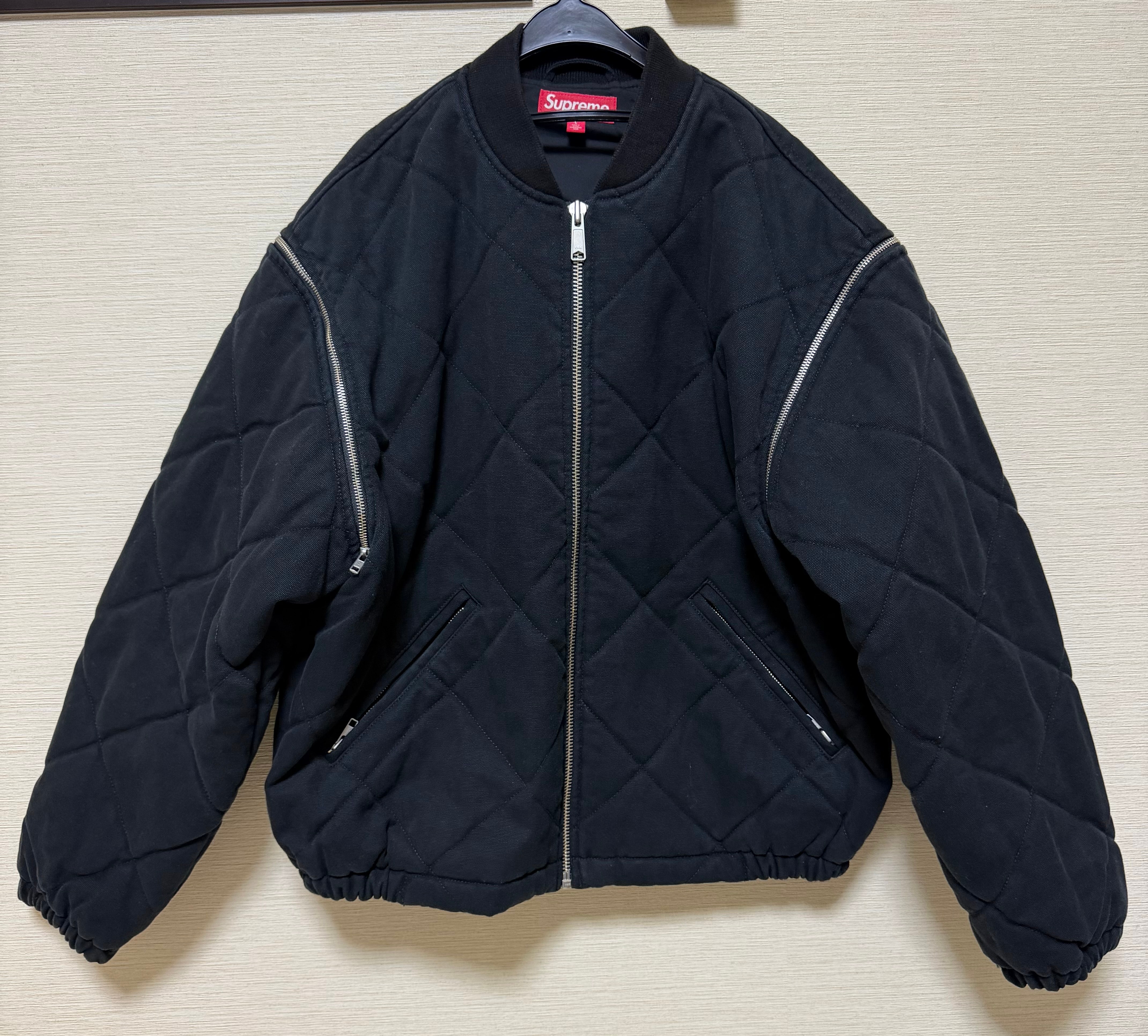 Supreme Zip-Off Sleeve Quilted Bomber Jacket "Black"