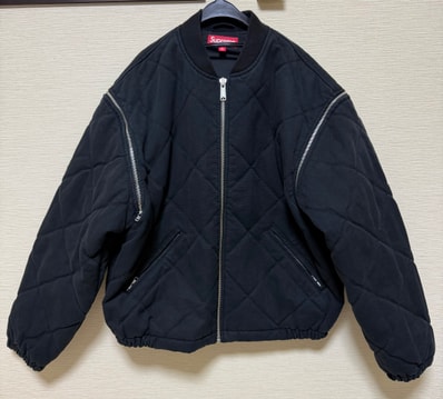 Supreme Zip-Off Sleeve Quilted Bomber Jacket "Black"