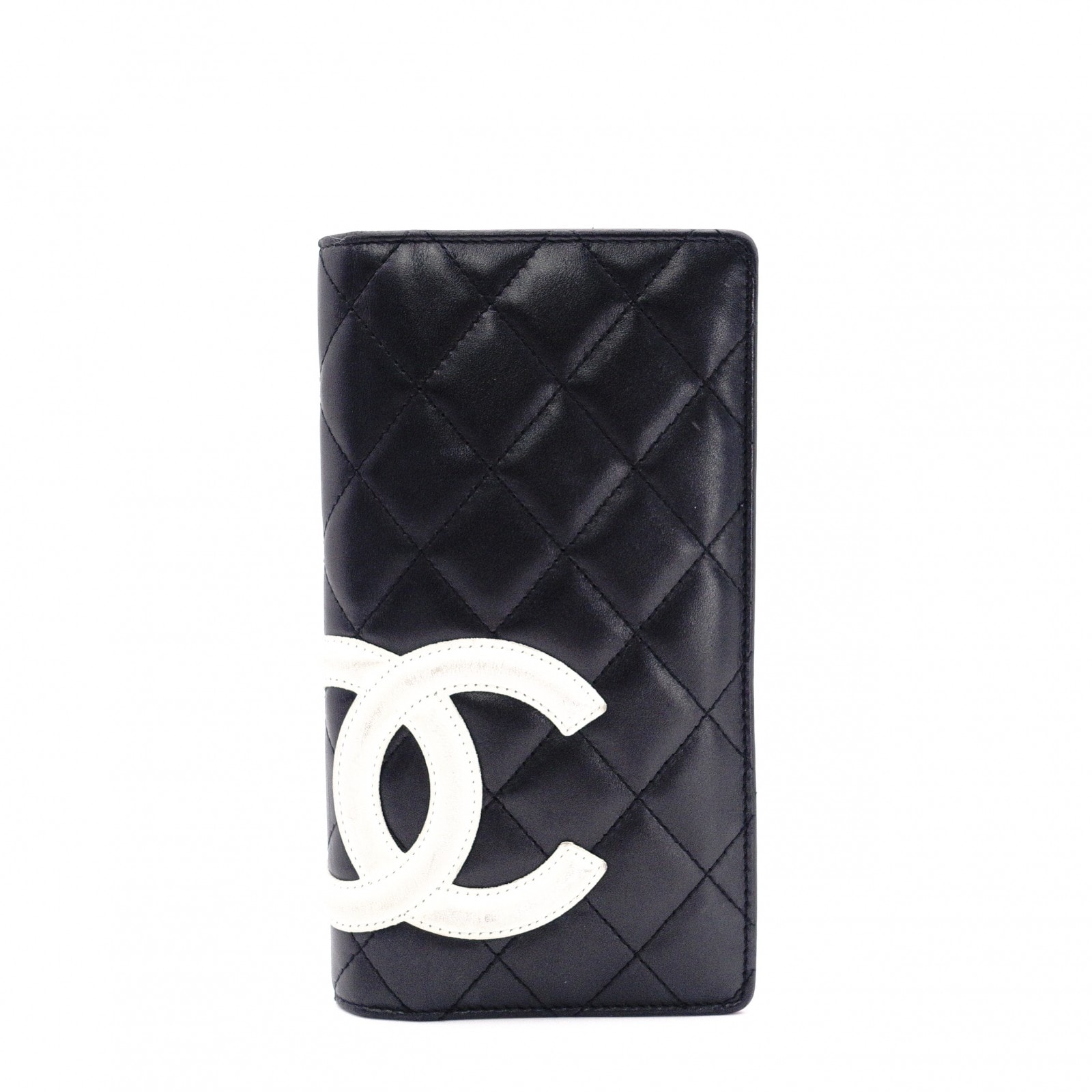 CHANEL シャネル カンボン ライン 長財布 レザー ブラック 財布