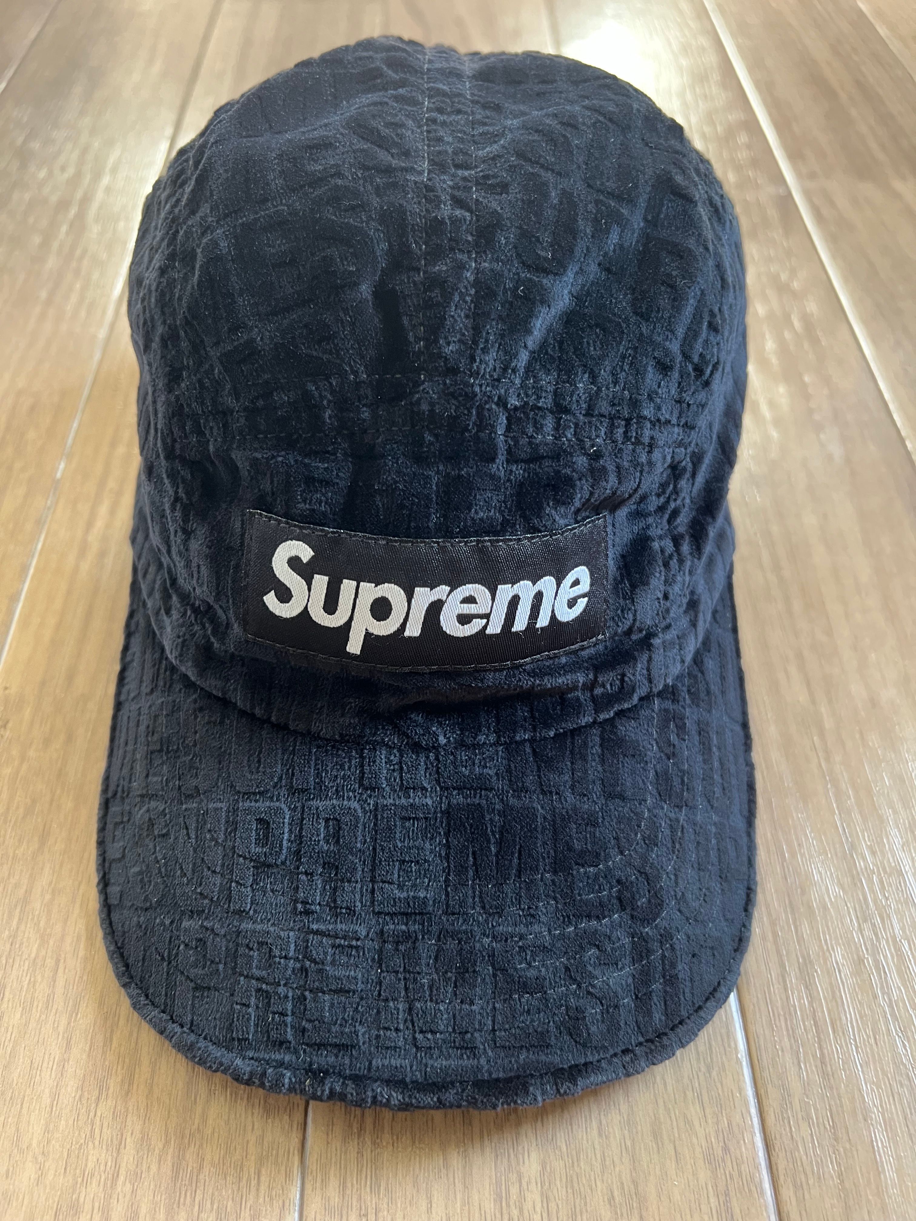 Supreme Velvet Pattern Camp Cap "Black"