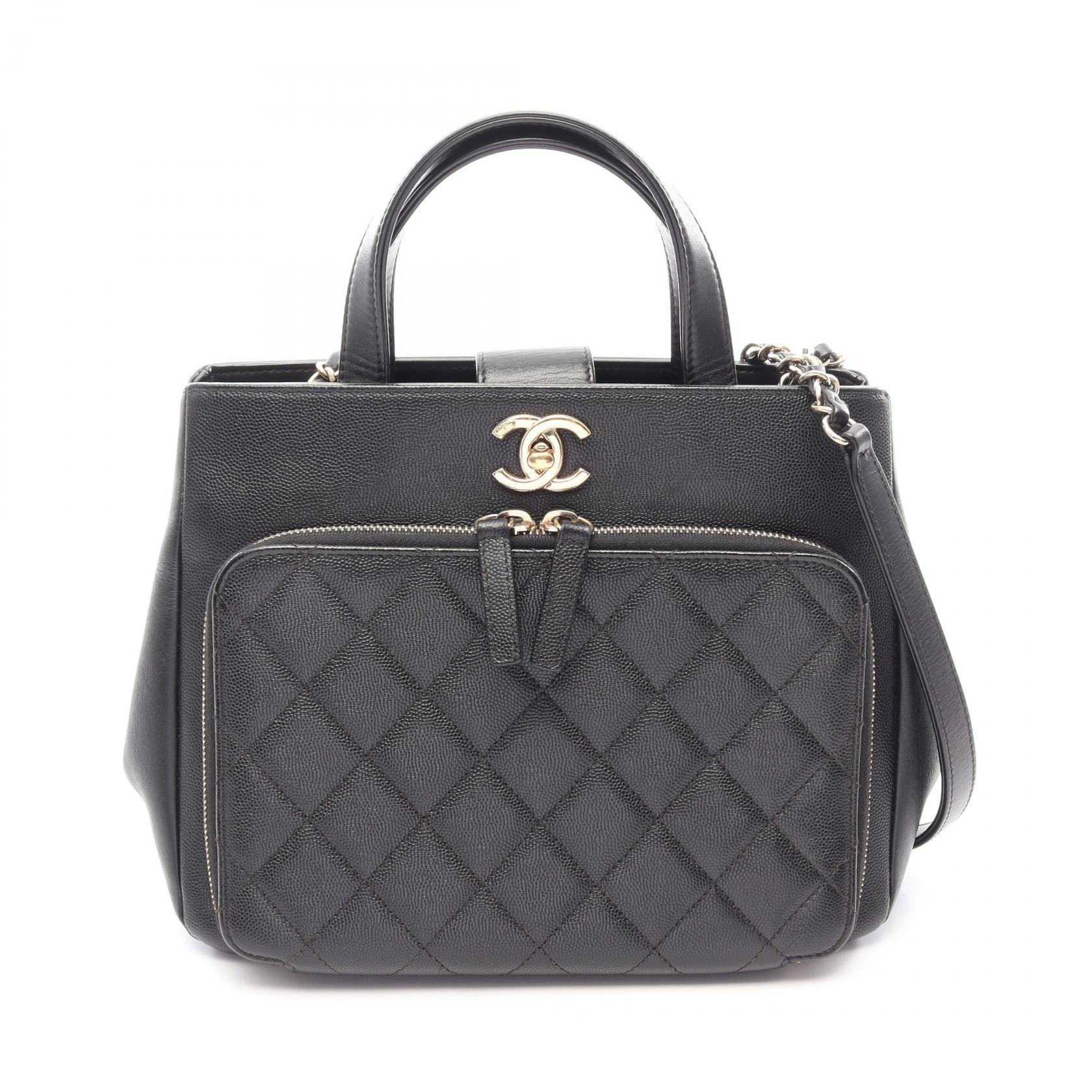 シャネル CHANEL ビジネスアフィニティ マトラッセ 2WAY ショルダーバッグ バッグ キャビアスキン(グレインドカーフ) レザー レディース ブラック系 A93750 【中古】