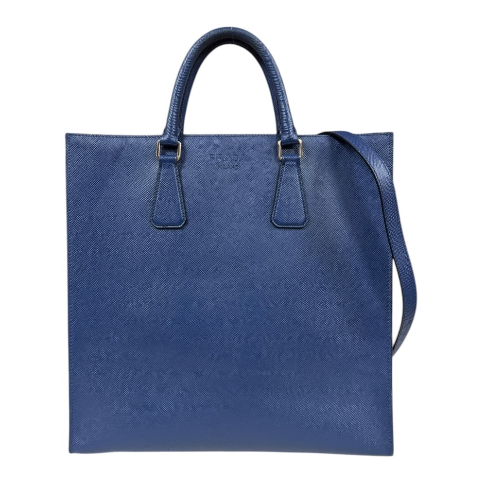 プラダ ショルダーバッグ レザー ブルー メンズ PRADA 中古