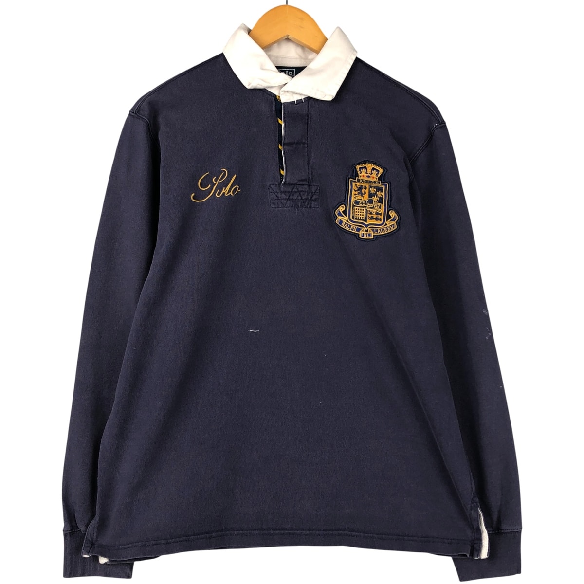 古着 ラルフローレン Ralph Lauren POLO by Ralph Lauren CUSTOM FIT 長袖 ラガーシャツ メンズL相当/eaa597168