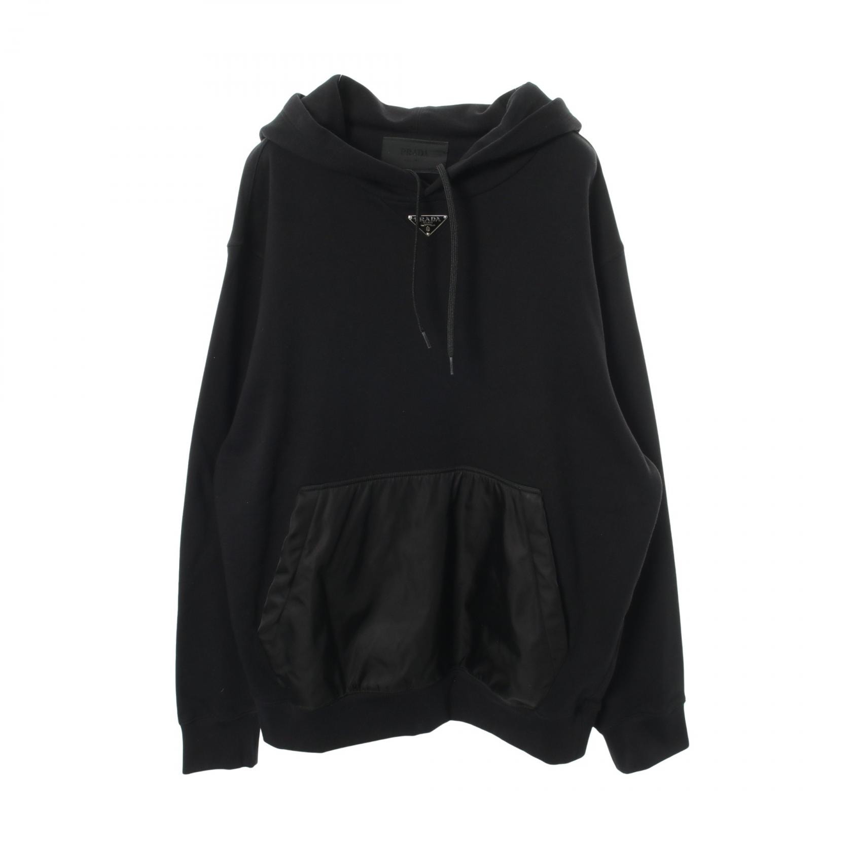プラダ PRADA Re-Nylon パーカー 衣料品 トップス コットン ナイロン メンズ ブラック系 UJL45B 【中古】