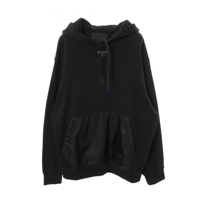 プラダ PRADA Re-Nylon パーカー 衣料品 トップス コットン ナイロン メンズ ブラック系 UJL45B 【中古】