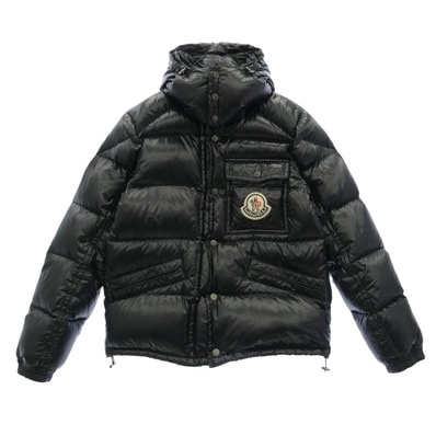 MONCLER モンクレール ダウンジャケット 41303 国内正規品 K2 DOWN JACKET シャイニー ナイロン ダウン ジャケット ブラック系 1【中古】