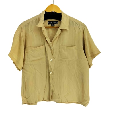 ダブルポケット シルク100 開襟 S/S シャツ【1139281580983】