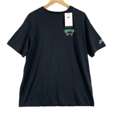 極美品 NIKE ナイキ ブランドロゴ 春夏 SS 半袖Tシャツ コットン ブラック レディース XL【古着】【中古】