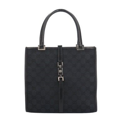 グッチ スクエア型 ハンドバッグ ジャッキー ハンドバッグ キャンバス 002・1065 ブラック レディース GUCCI 中古