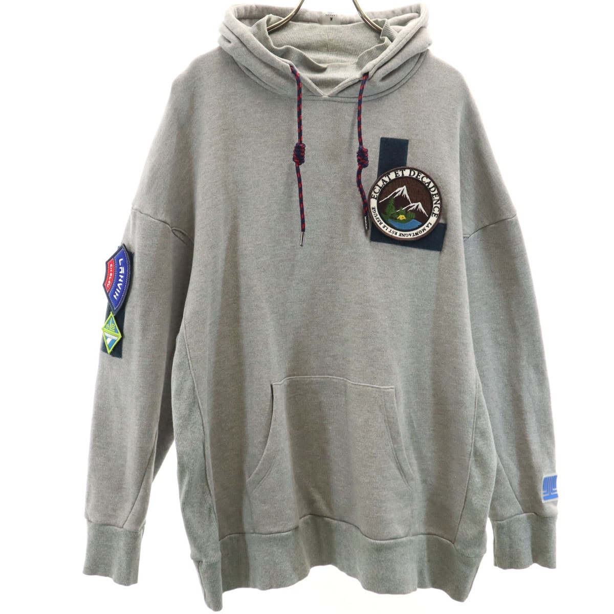 LANVIN en Bleu ランバンオンブルー 日本製 長袖 スウェットパーカー 48 ライトグレー