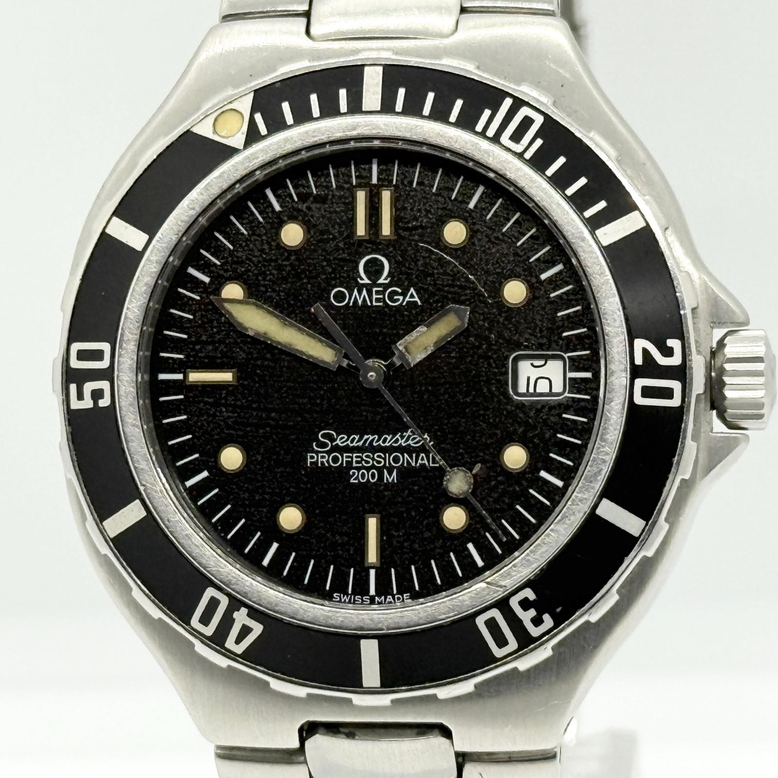 OMEGA オメガ SEAMASTER シーマスター プロフェッショナル 200M ブラック QZ メンズ プレボンド 訳あり品 腕時計 稼働品