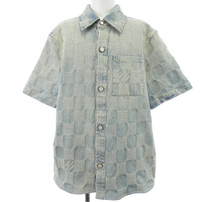 ルイヴィトン LOUIS VUITTON ダミエ3D ライトデニムショートスリーブシャツ HTS53WUYH S/Sシャツ