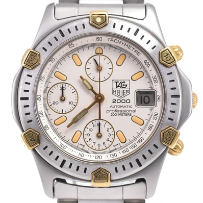 タグホイヤー TAG HEUER 165.806/1 2000シリーズ プロフェッショナル クロノグラフ シルバー 自動巻き メンズ 良品 腕時計 E#145897