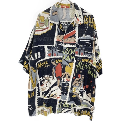 ポータークラシック 25ss ブラック HAWAIIAN OUTDOOR ALOHA SHIRT XL