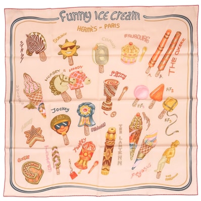 エルメス カレ70 FUNNY ICE CREAM ファニー ア