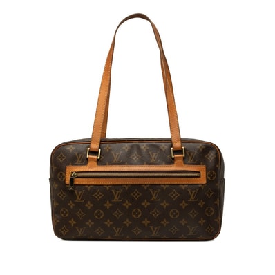 ルイ ヴィトン モノグラム シテGM トートバッグ ショルダーバッグ M51181 ブラウン PVC レザー レディース LOUIS VUITTON 中古