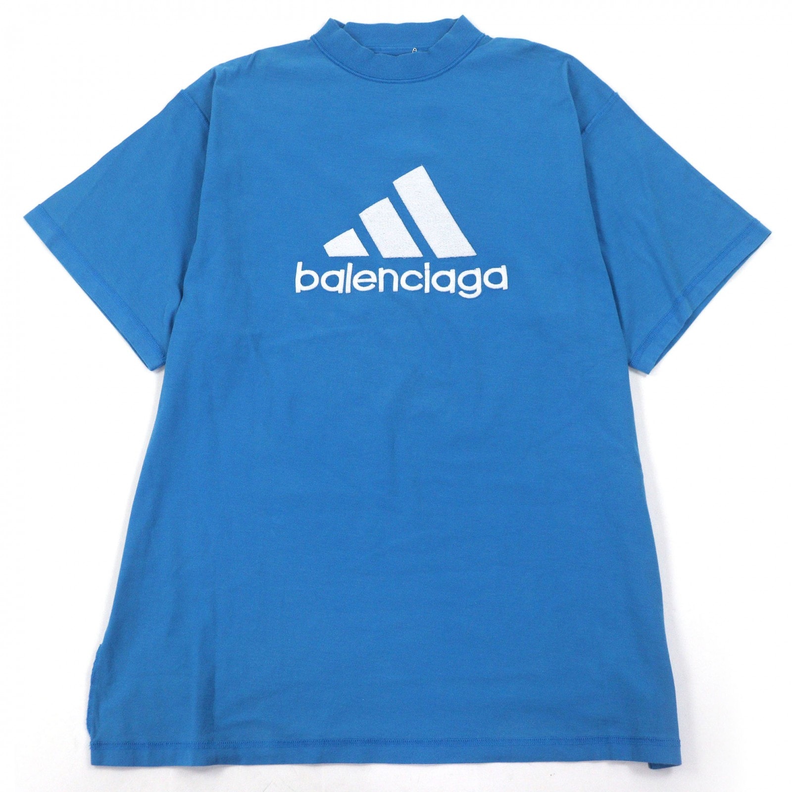 極美品 バレンシアガ×アディダス 半袖Tシャツ ブルー メンズ 1 731769