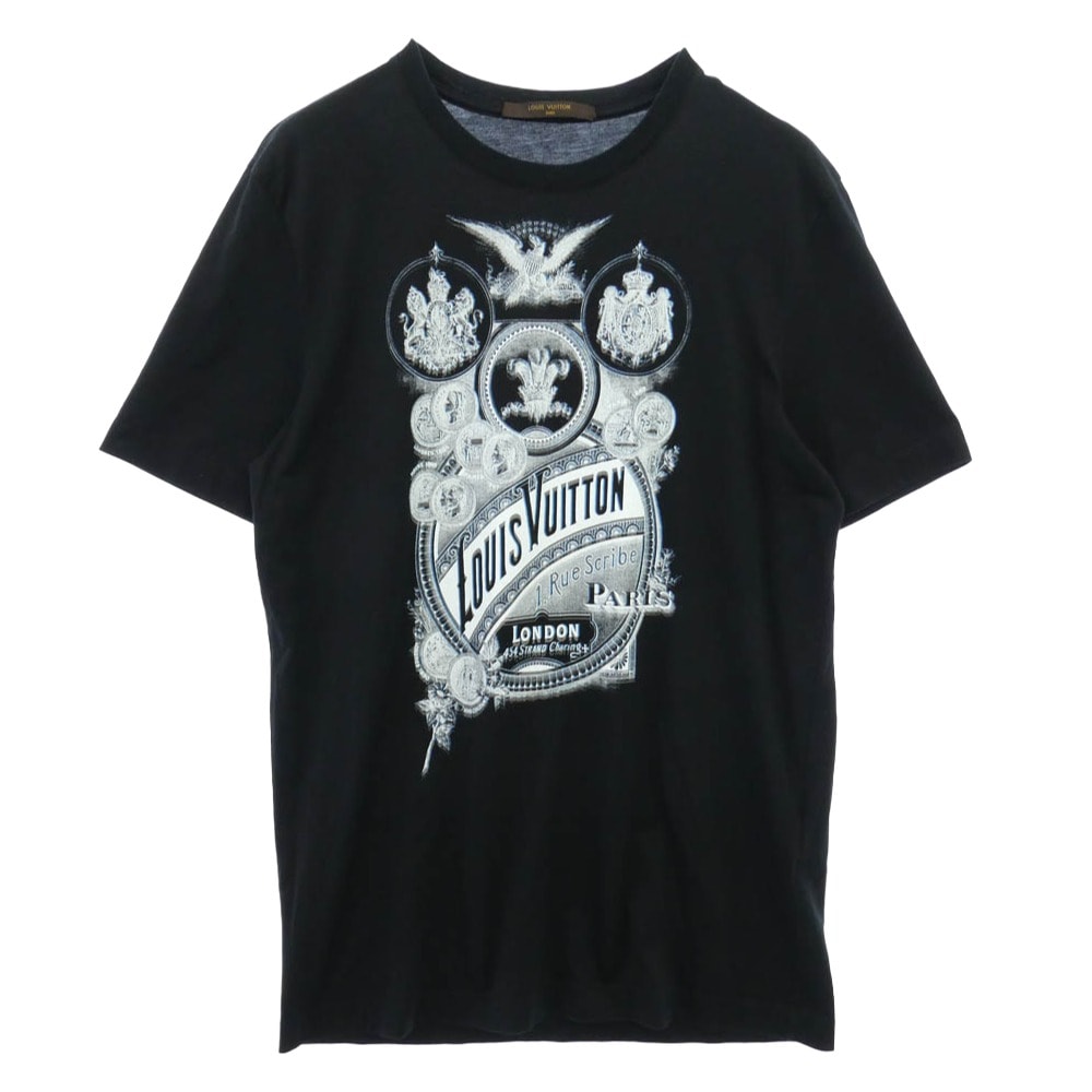 LOUIS VUITTON ルイ・ヴィトン 13AW H4JR02JEZ イタリア製 フロントプリント 半袖 Tシャツ ブラック系 S【美品】【中古】