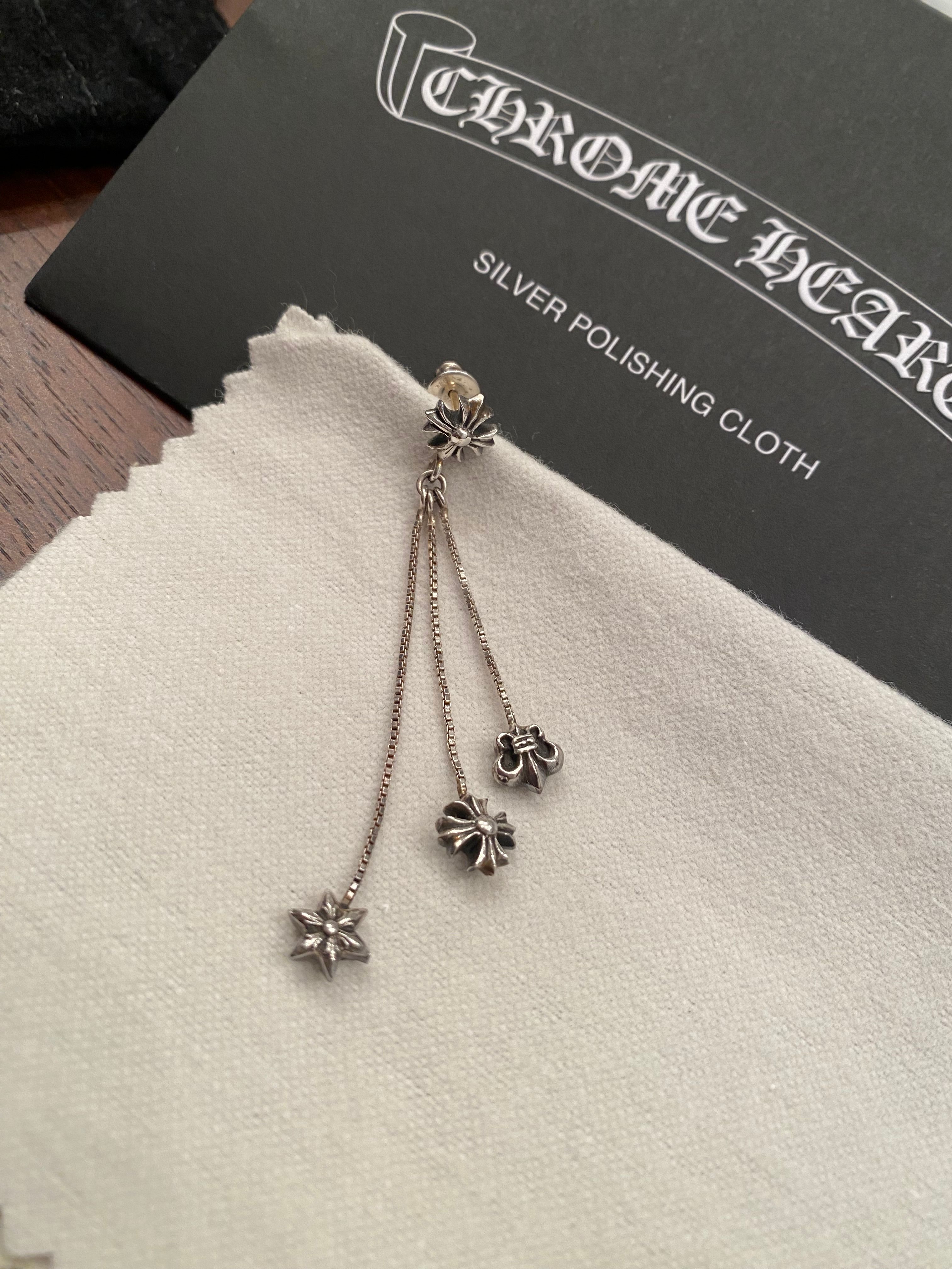 Chrome HEarts Jojo V2 Star 3 Charm Earrings (for left ear) "Silver"