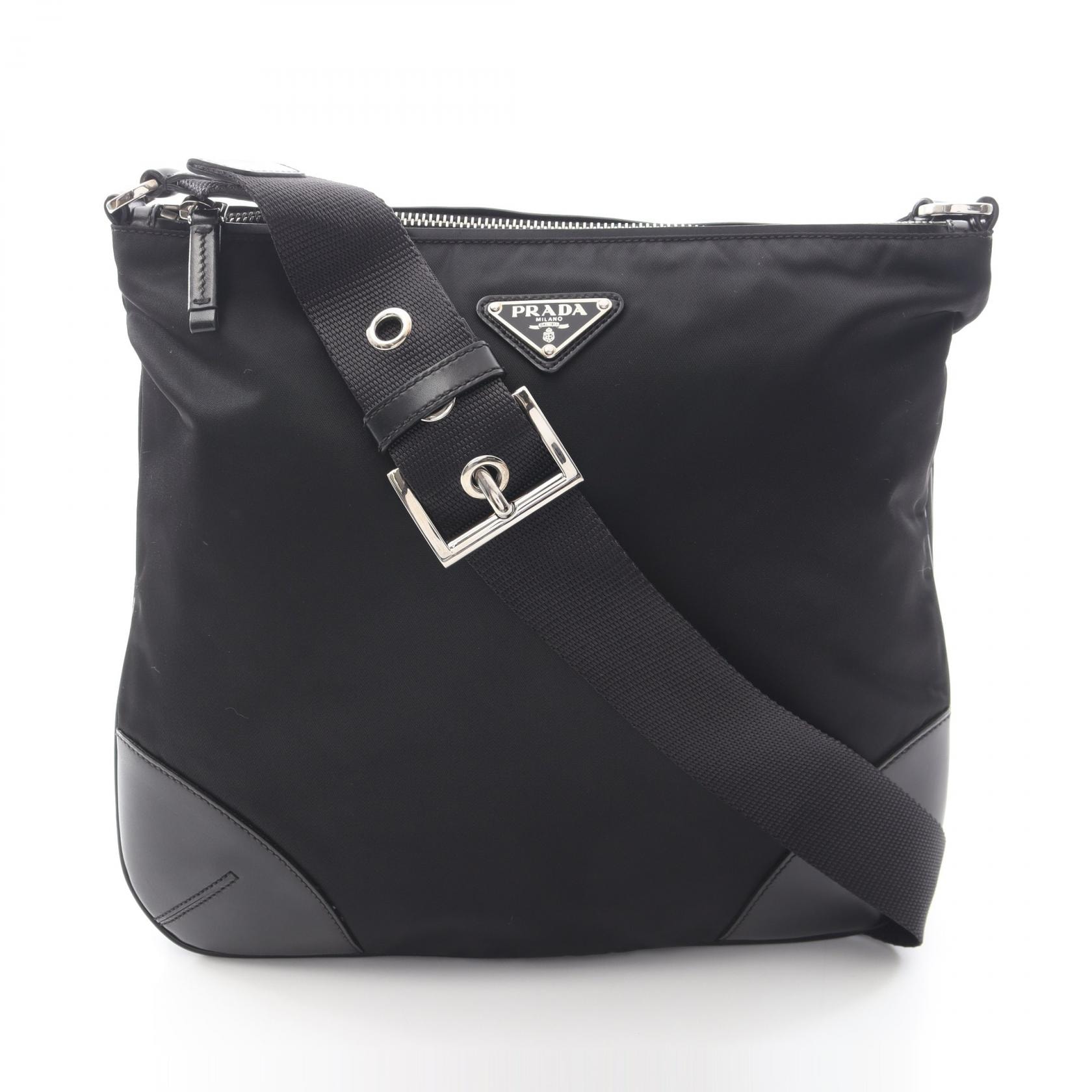 プラダ PRADA TESSUTO LIGHT ショルダーバッグ バッグ ナイロン レザー レディース ブラック系 BT0326 【中古】