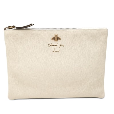 グッチ アニマリエ ビー クラッチバッグ セカンドバッグ 460187 アイボリー レザー レディース GUCCI 【中古】